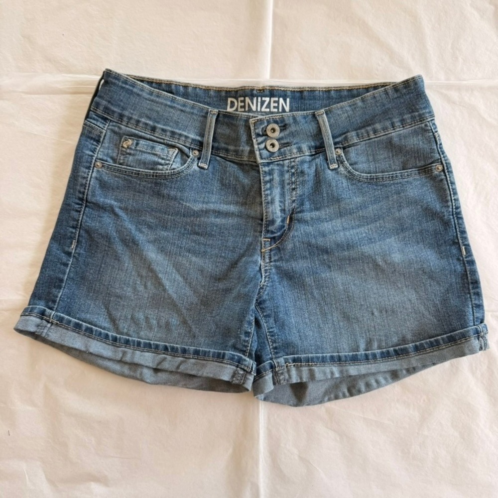 Denizen Levi Shorts Women 2 Blue Excellent Cuffed Mid Rise Stretch Denim